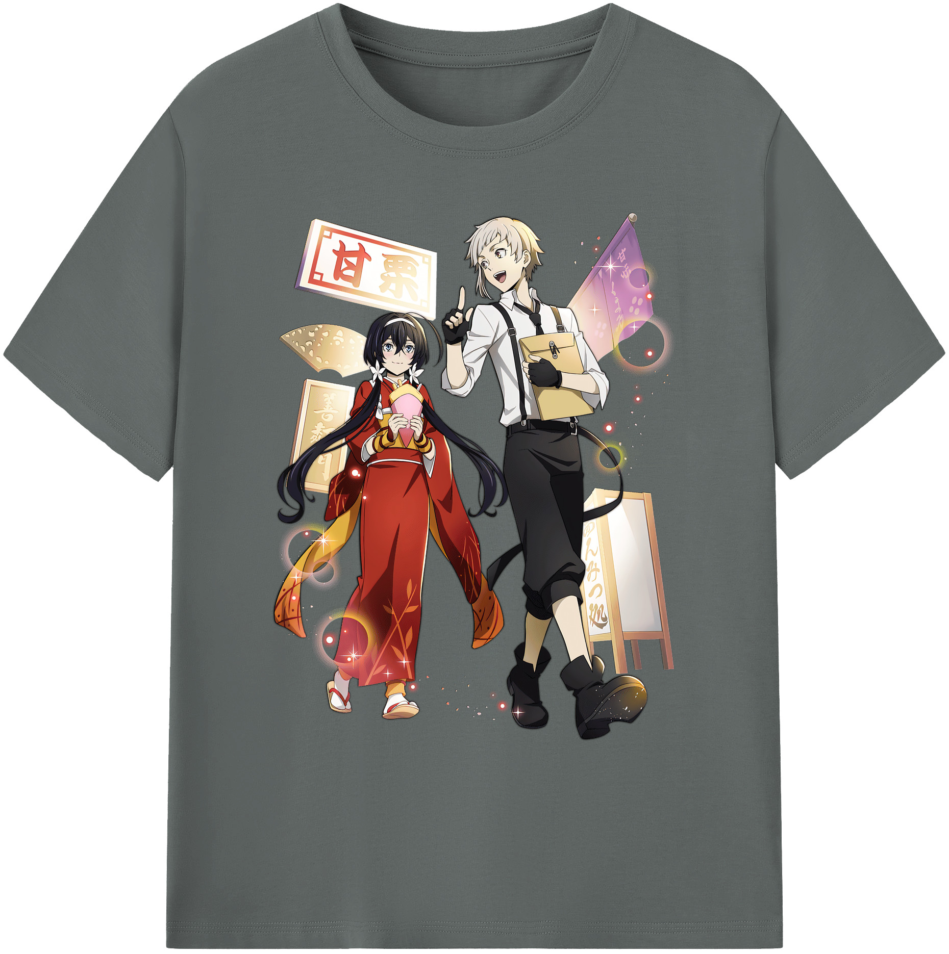 （画像用） 文豪ストレイドッグス Bungo Stray Dogs 綿100％ メンズ半袖Tシャツ｜肌触りやわらか＆通気性